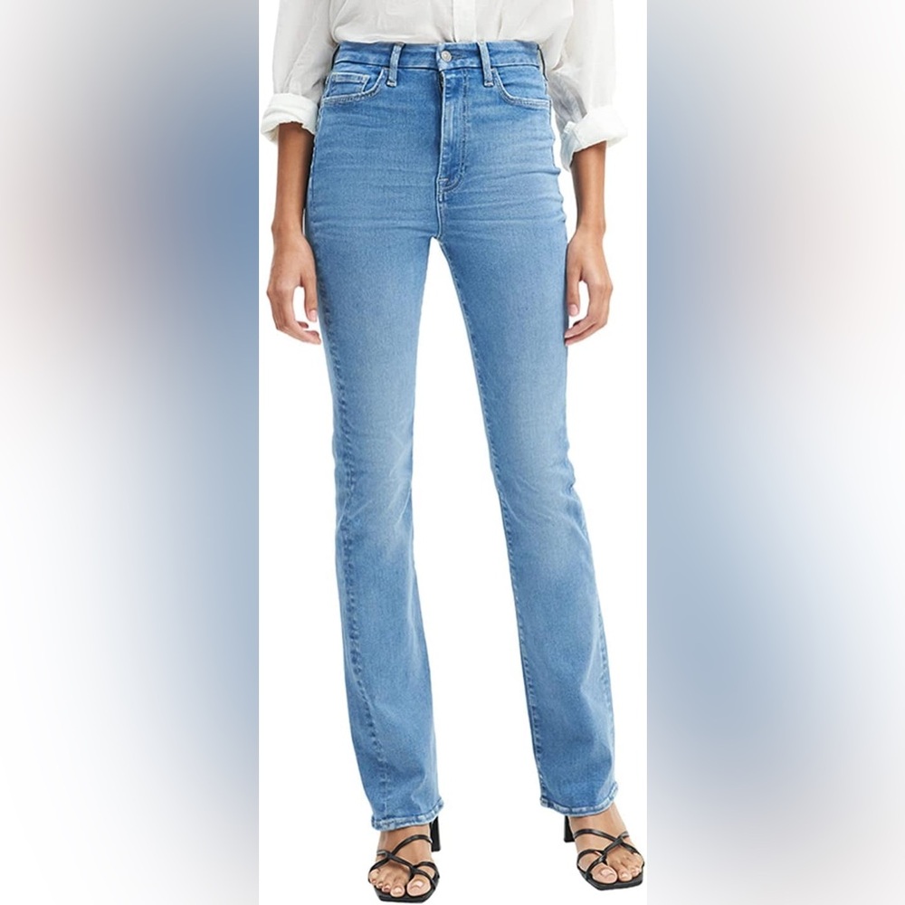 🔥 NWOT 🔥 7 For All Mankind No Filter Ultra High Rise Skinny Boot Jeans Lily Blue